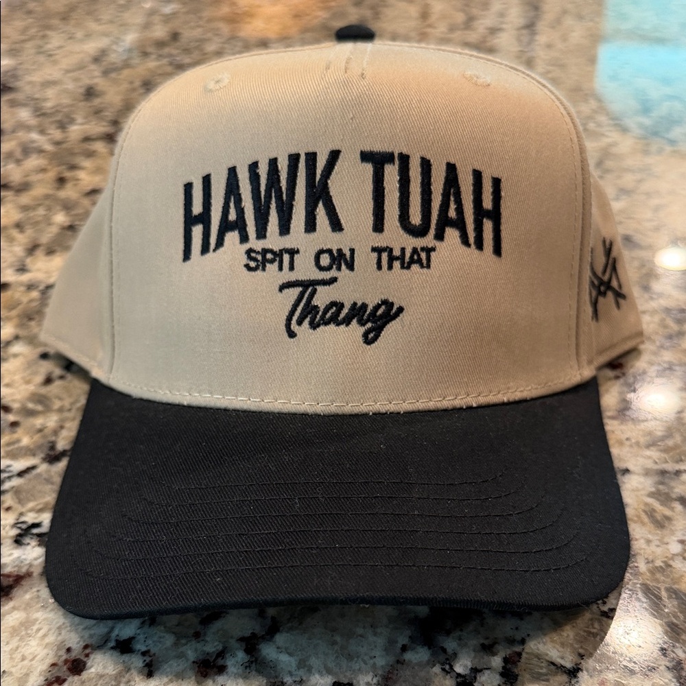 Embroidered Two-Tone Baseball Cap - Tan and Black